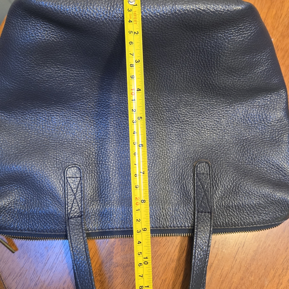 Cuyana Navy Leather Suede Small Tote Bag without Removable Strap - Picture 13 of 16